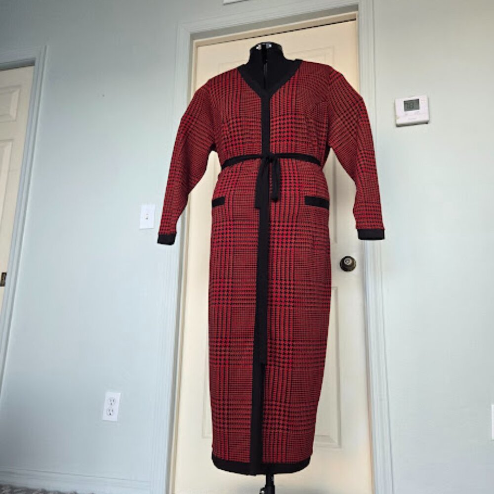 Midnight Velvet Houndstooth Dress, Size 2x